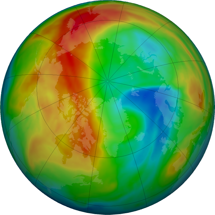 Arctic ozone map for 23 January 2020